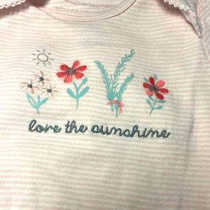 Carters 3mos short sleeve “Love the Sunshine” striped onesie